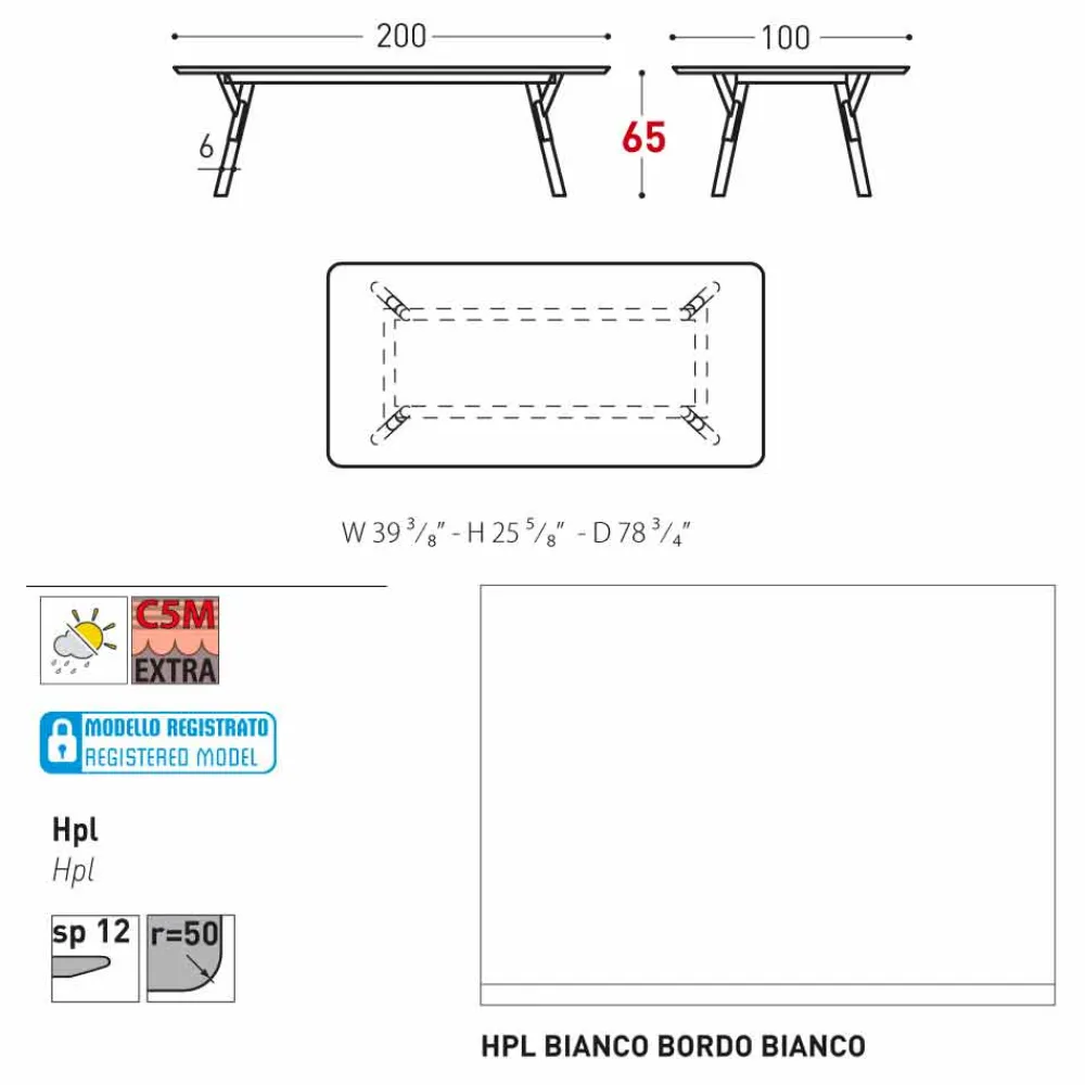 Varaschin Gartentische Fest-Esstisch Tischbeine aus Teak H 65 cm Link