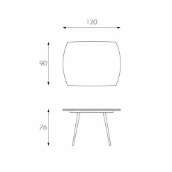 Viadurini Living Ausziehbare Esstische-Esstisch verlängerbar mit Glas Tischplatte Japan New
