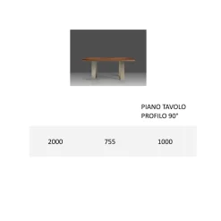 Viadurini Living Esstische-Esstischstruktur aus Eisen und Massivholz Made in Italy - Romino