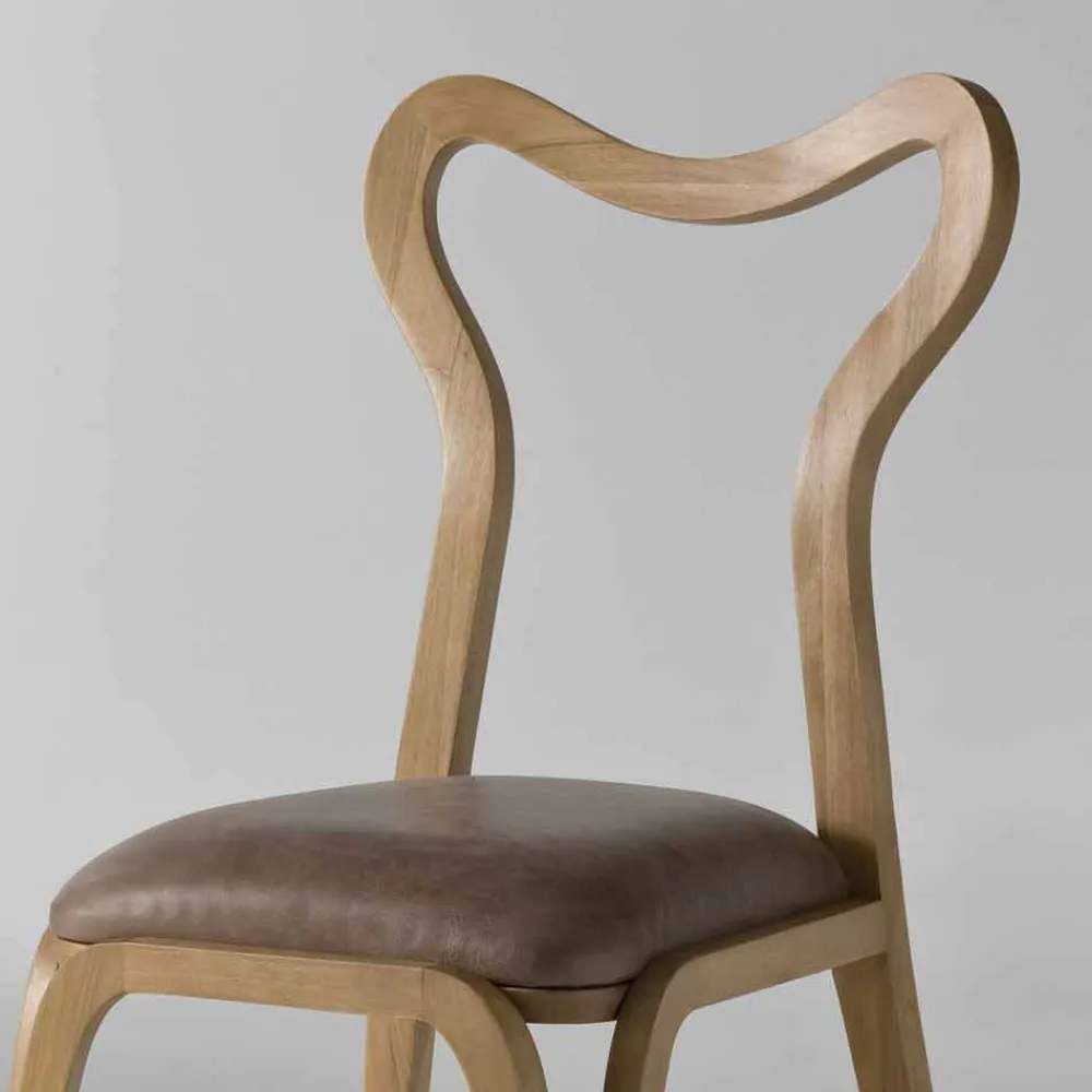 Viadurini Living Design Stühle-Esszimmer Stuhl aus Holz und Leder in modernem Design, 41x46cm, Carol