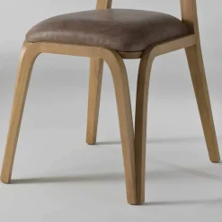 Viadurini Living Design Stühle-Esszimmer Stuhl aus Holz und Leder in modernem Design, 41x46cm, Carol