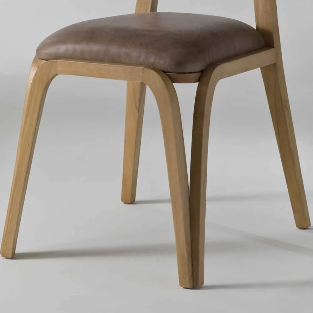 Viadurini Living Design Stühle-Esszimmer Stuhl aus Holz und Leder in modernem Design, 41x46cm, Carol