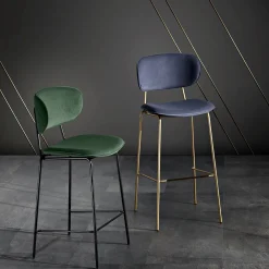 Viadurini Living Küchenhocker-Esszimmerhocker aus Stoff in 2 verschiedenen Ausführungen Made in Italy - Sanemi