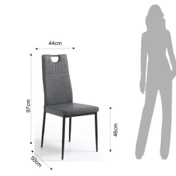 Viadurini Living Moderne Stühle-Esszimmerstuhl aus gealtertem Kunstleder 4 Teile - Cassandra