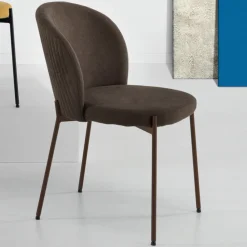 Viadurini Living Moderne Stühle-Esszimmerstuhl aus gepolstertem Stoff und Metall 4 Stück - Cup