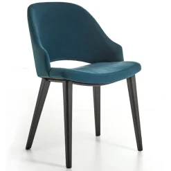 Viadurini Living Design Stühle-Esszimmerstuhl aus Holz mit flaschengrünem Samtsitz Made in Italy - Eddard