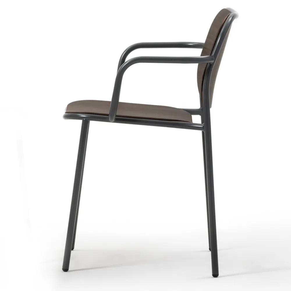 Viadurini Living Moderne Stühle-Esszimmerstuhl aus Holz und Metall Made in Italy 2 Stück - Saffia