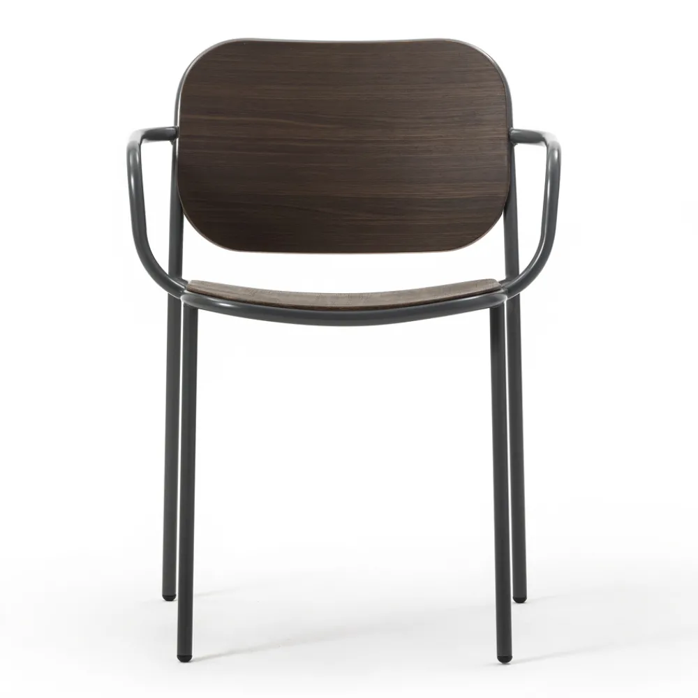 Viadurini Living Moderne Stühle-Esszimmerstuhl aus Holz und Metall Made in Italy 2 Stück - Saffia