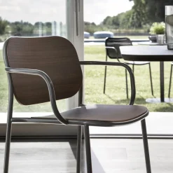 Viadurini Living Moderne Stühle-Esszimmerstuhl aus Holz und Metall Made in Italy 2 Stück - Saffia