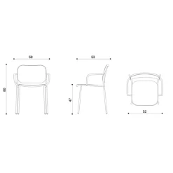 Viadurini Living Moderne Stühle-Esszimmerstuhl aus Holz und Metall Made in Italy 2 Stück - Saffia