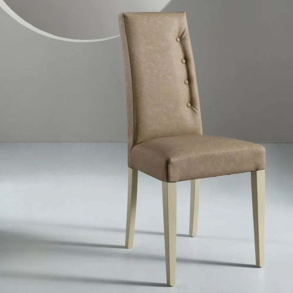 Viadurini Living Moderne Stühle-Esszimmerstuhl aus Ökoleder Nuvolata Made in Italy 2 Stück - Marta