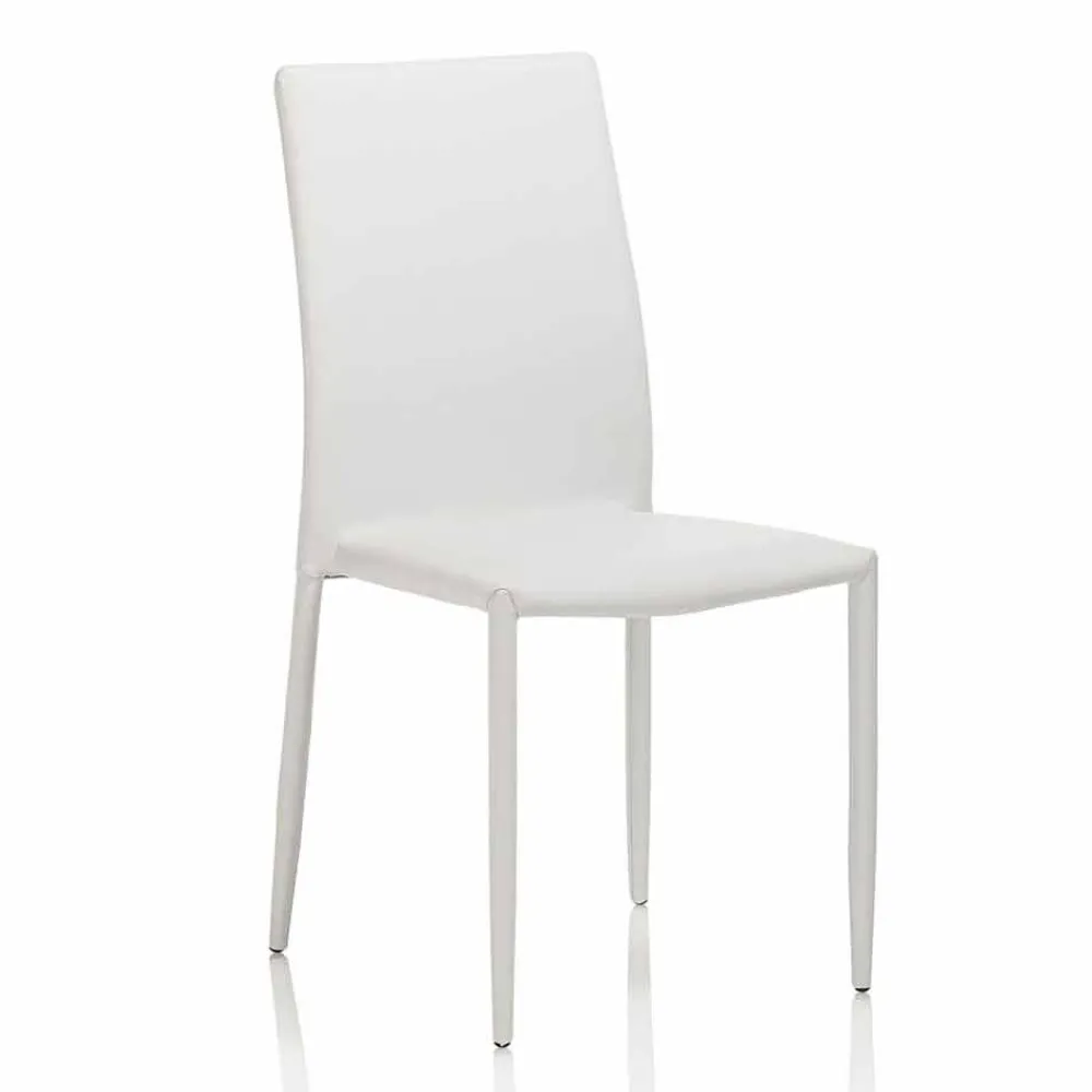 Viadurini Living Moderne Stühle-Esszimmerstuhl aus Kunstleder mit Metallstruktur, 4 Stück - Giola