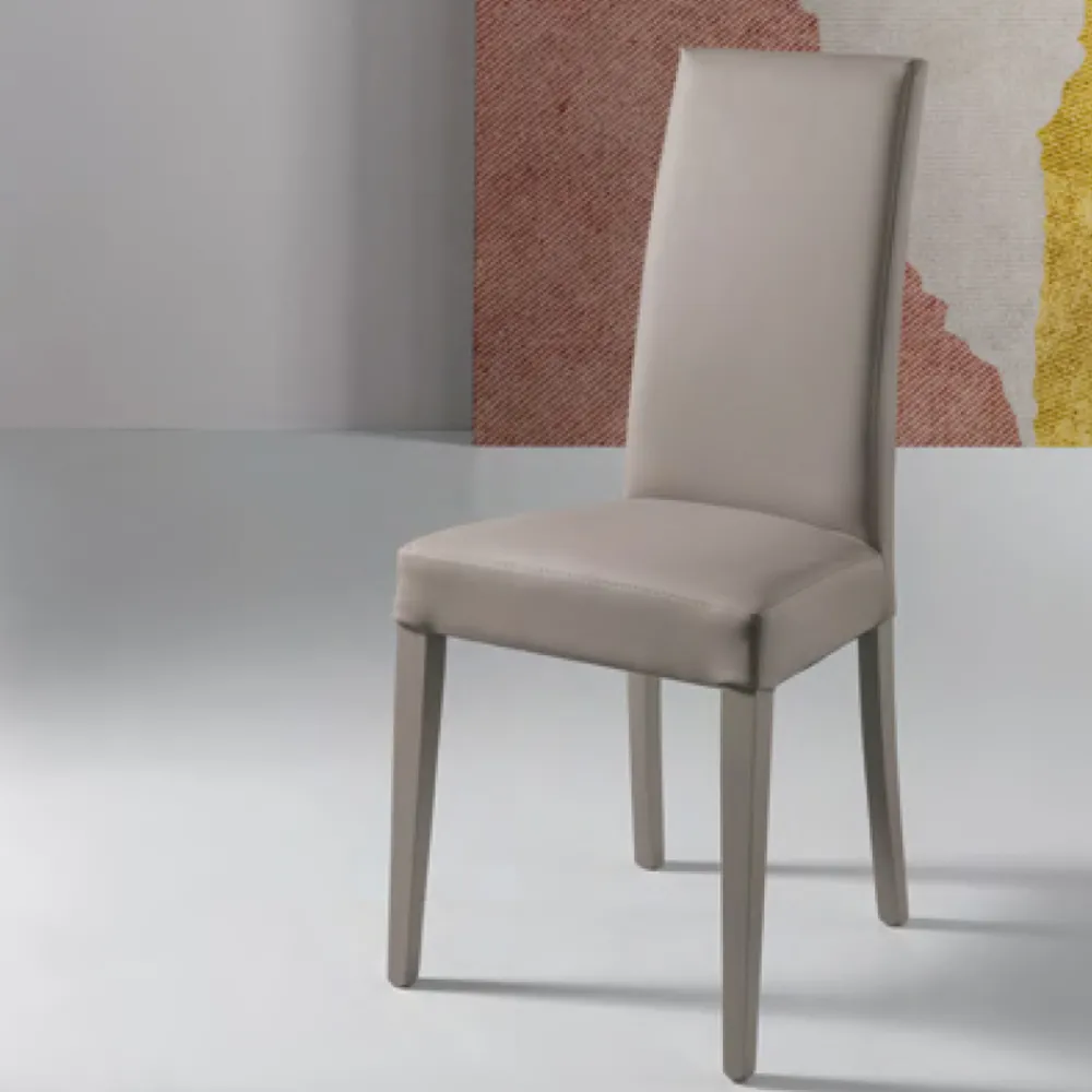 Viadurini Living Moderne Stühle-Esszimmerstuhl aus Kunstleder und Holz Made in Italy 2 Stück - Altera