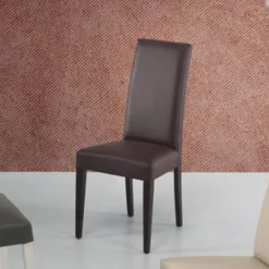 Viadurini Living Moderne Stühle-Esszimmerstuhl aus Kunstleder und Holz Made in Italy 2 Stück - Altera