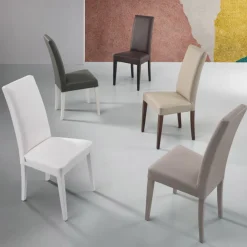 Viadurini Living Moderne Stühle-Esszimmerstuhl aus Kunstleder und Holz Made in Italy 2 Stück - Altera