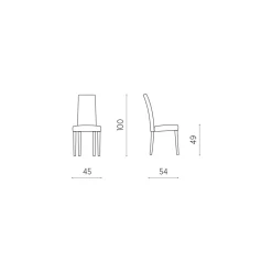 Viadurini Living Moderne Stühle-Esszimmerstuhl aus Kunstleder und Holz Made in Italy 2 Stück - Altera