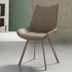 Viadurini Living Moderne Stühle-Esszimmerstuhl aus Kunstleder und lackiertem Metall 2 Stück - Foscarino