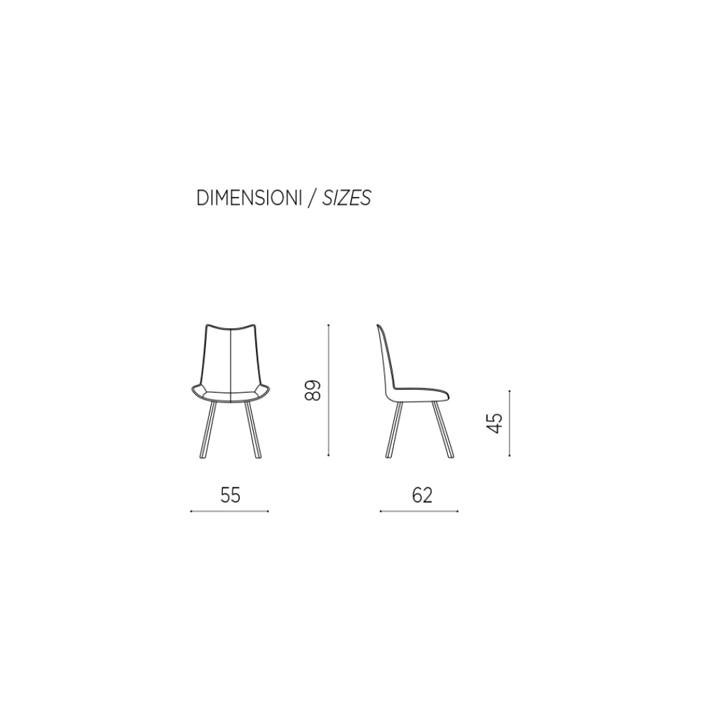 Viadurini Living Moderne Stühle-Esszimmerstuhl aus Kunstleder und lackiertem Metall 2 Stück - Foscarino