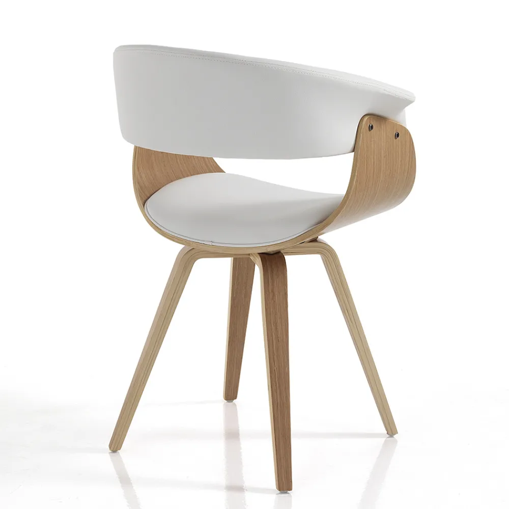 Viadurini Living Moderne Stühle-Esszimmerstuhl aus Kunstleder und Sperrholz - Nubea