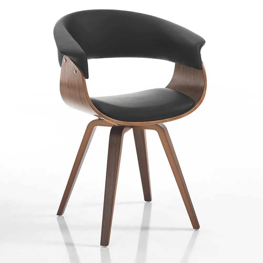 Viadurini Living Moderne Stühle-Esszimmerstuhl aus Kunstleder und Sperrholz - Nubea