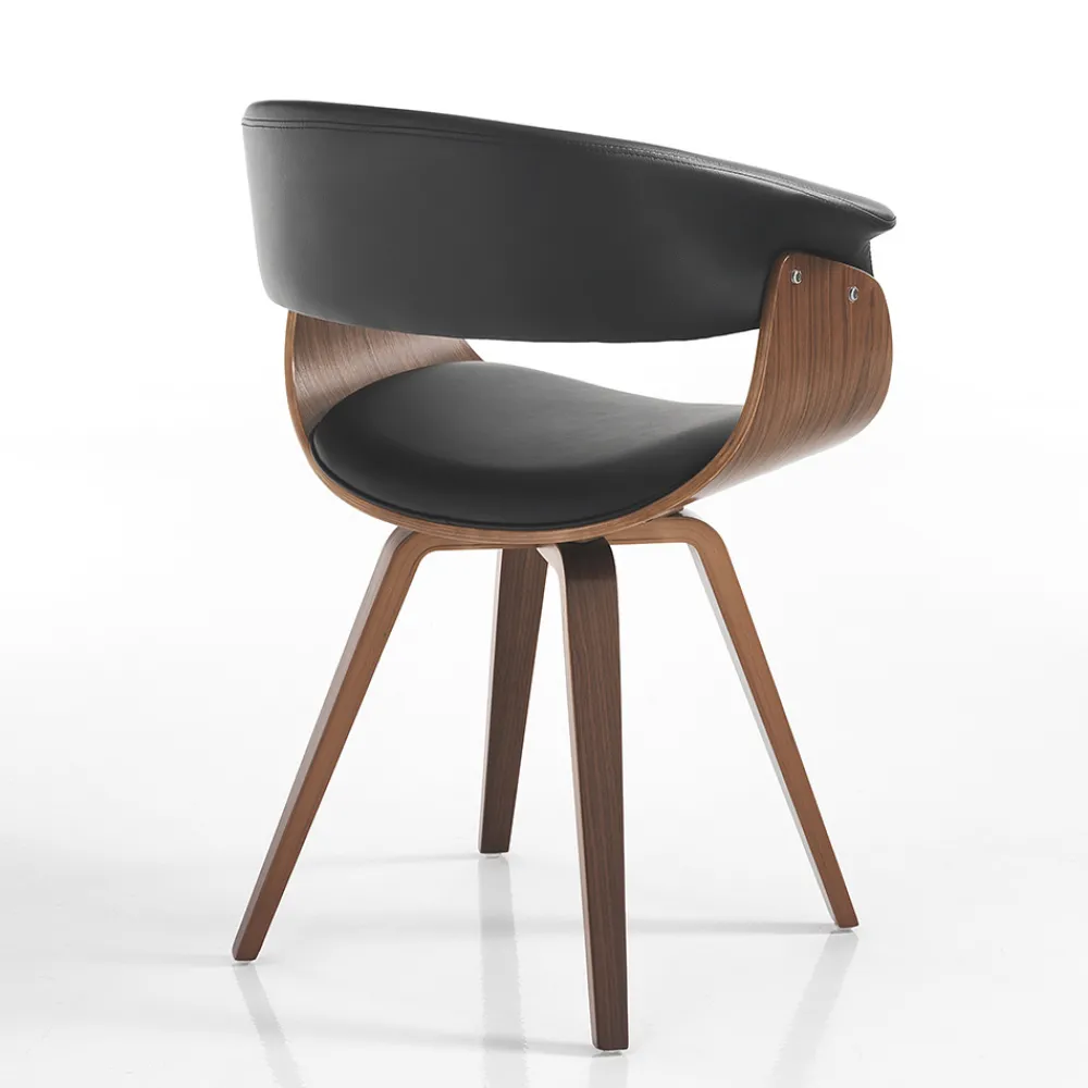 Viadurini Living Moderne Stühle-Esszimmerstuhl aus Kunstleder und Sperrholz - Nubea