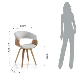 Viadurini Living Moderne Stühle-Esszimmerstuhl aus Kunstleder und Sperrholz - Nubea