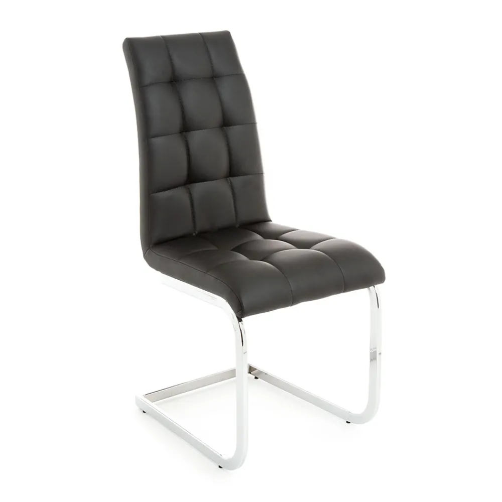 Viadurini Living Moderne Stühle-Esszimmerstuhl aus Kunstleder und verchromtem Metall 4-teilig - Molise