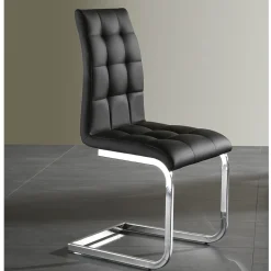 Viadurini Living Moderne Stühle-Esszimmerstuhl aus Kunstleder und verchromtem Metall 4-teilig - Molise