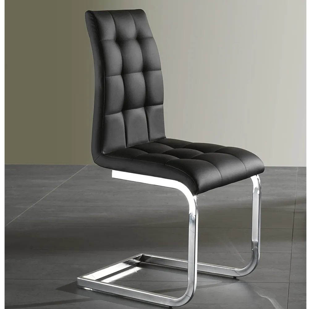 Viadurini Living Moderne Stühle-Esszimmerstuhl aus Kunstleder und verchromtem Metall 4-teilig - Molise