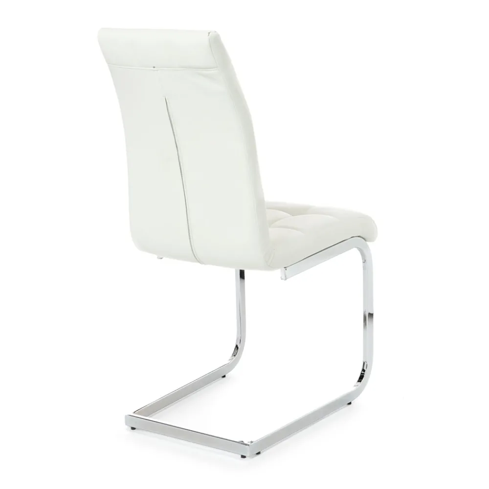 Viadurini Living Moderne Stühle-Esszimmerstuhl aus Kunstleder und verchromtem Metall 4-teilig - Molise