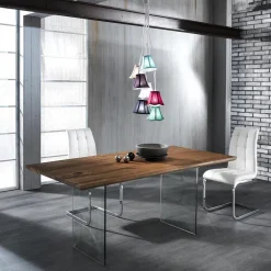 Viadurini Living Moderne Stühle-Esszimmerstuhl aus Kunstleder und verchromtem Metall 4-teilig - Molise