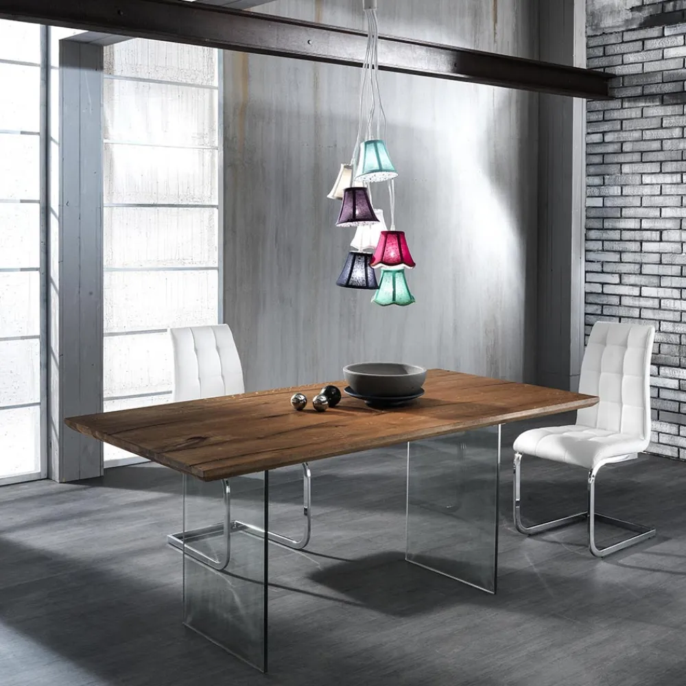 Viadurini Living Moderne Stühle-Esszimmerstuhl aus Kunstleder und verchromtem Metall 4-teilig - Molise