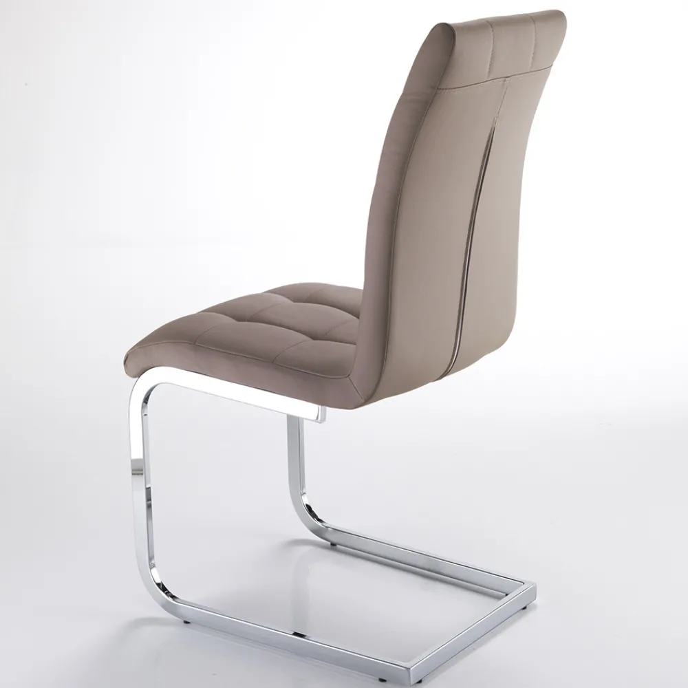 Viadurini Living Moderne Stühle-Esszimmerstuhl aus Kunstleder und verchromtem Metall 4-teilig - Molise