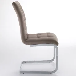 Viadurini Living Moderne Stühle-Esszimmerstuhl aus Kunstleder und verchromtem Metall 4-teilig - Molise