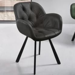 Viadurini Living Moderne Stühle-Esszimmerstuhl aus Kunstleder Metallstruktur 2 Stück - Delpiero