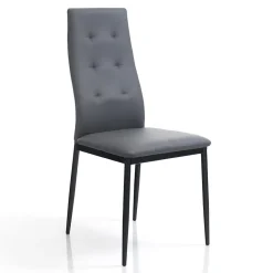 Viadurini Living Moderne Stühle-Esszimmerstuhl aus Leder und lackiertem Metall 4-teilig - Gunter