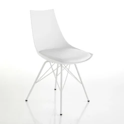 Viadurini Living Moderne Stühle-Esszimmerstuhl aus Leder, Polypropylen und Metall 2 Stück - Renella