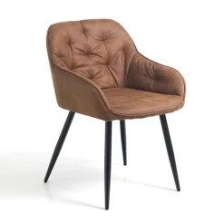 Viadurini Living Moderne Stühle-Esszimmerstuhl aus Leder in Antikoptik 2-teilig - Garbina