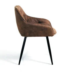 Viadurini Living Moderne Stühle-Esszimmerstuhl aus Leder in Antikoptik 2-teilig - Garbina