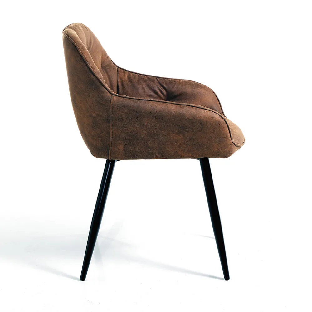 Viadurini Living Moderne Stühle-Esszimmerstuhl aus Leder in Antikoptik 2-teilig - Garbina