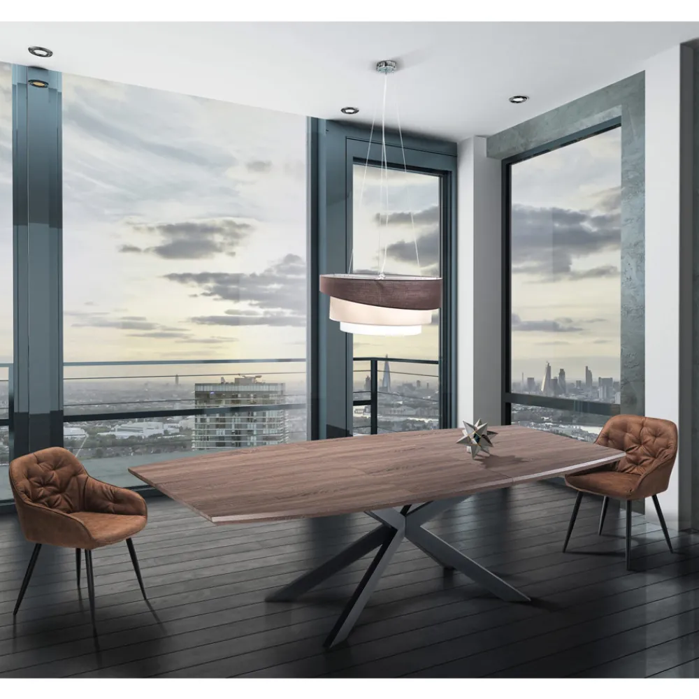 Viadurini Living Moderne Stühle-Esszimmerstuhl aus Leder in Antikoptik 2-teilig - Garbina