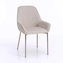 Viadurini Living Moderne Stühle-Esszimmerstuhl aus Melange Kunstleder und Metall, 4 Stück - Cracco