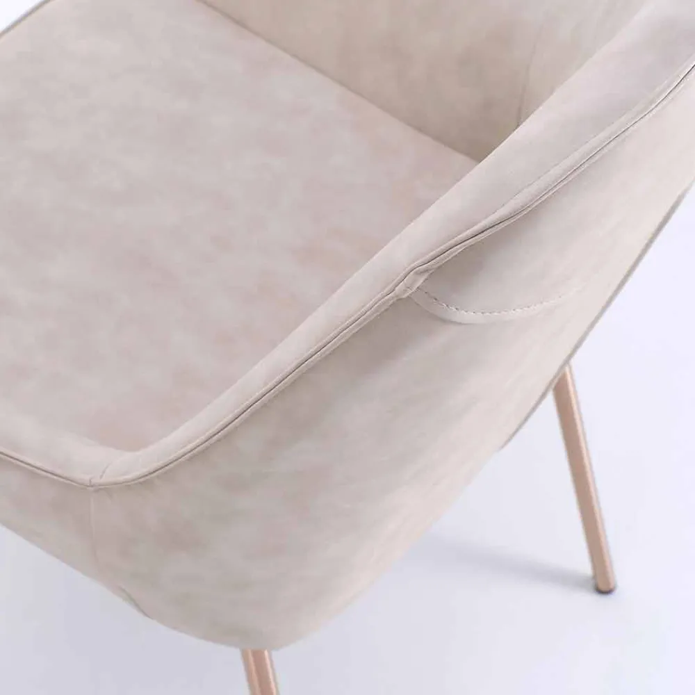 Viadurini Living Moderne Stühle-Esszimmerstuhl aus Melange Kunstleder und Metall, 4 Stück - Cracco