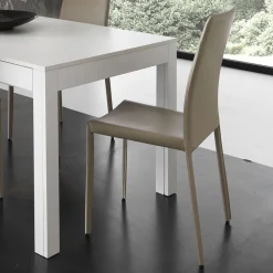 Viadurini Living Moderne Stühle-Esszimmerstuhl aus Metall mit Kunstleder bezogen, 4 Stück - Nadia