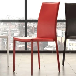 Viadurini Living Moderne Stühle-Esszimmerstuhl aus Metall mit Kunstleder bezogen, 4 Stück - Nadia