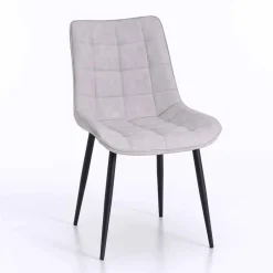 Viadurini Living Moderne Stühle-Esszimmerstuhl aus Metall mit gepolstertem und bezogenem Sitz, 4 Stück - Cronos