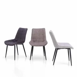 Viadurini Living Moderne Stühle-Esszimmerstuhl aus Metall mit gepolstertem und bezogenem Sitz, 4 Stück - Cronos