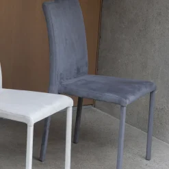 Viadurini Living Moderne Stühle-Esszimmerstuhl aus Metall mit farbigem Econabuk bezogen, 4 Stück - Anita