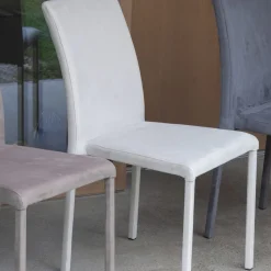 Viadurini Living Moderne Stühle-Esszimmerstuhl aus Metall mit farbigem Econabuk bezogen, 4 Stück - Anita