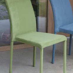 Viadurini Living Moderne Stühle-Esszimmerstuhl aus Metall mit farbigem Econabuk bezogen, 4 Stück - Anita